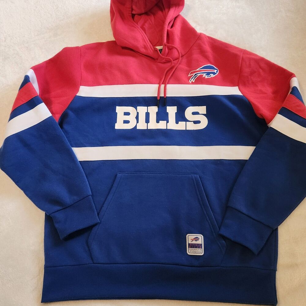 NFL Team Apparel Buffalo Bills Colorblock Pullover Hoodie - Men's XL VGUC